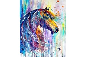 Xinstroe Diamond Painting Pferde Set,DIY Diamant Gemälde nach Zahlen Kit,5D Diamant Painting Pferd Stickerei Craft Leinwand Wand Decor Diamant Malerei 50 x 40cm