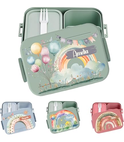 Personalisiertes Kinder Bento Box Midi Lunchbox - Brotbox Mit Schmetterling Für Schule & Kindergarten
