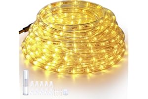 Forever Speed 6M LED Rope Lights Outdoor Warm White, 216LEDs Waterproof Rope Lights for Outdoor, Decoration and Lighting LED Light Rope for Halloween, Garden, Christmas, Wedding, Party