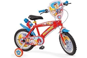 Toimsa Paw Patrol Kids Bike, Learn to Ride Bicycle, With Training Wheel Stabilisers, for Children Age 3+, Blue and Red