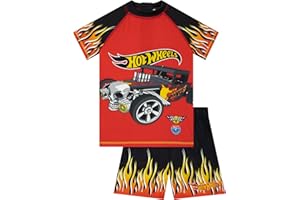 Hot Wheels Costume Piscina Bambino, Set Costume Bambini Manica Corta, Costume Nuoto Ragazzo