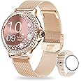 SoPrii Smartwatch Donna Chiamata Bluetooth e Risposta Vivavoce, Smart Watch da 1,3'' con 2 Cinturini, Orologio Fitness IP68 c