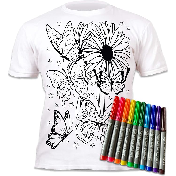 Splat Planet Flamingo Colouring T-Shirt with 6 Non-Toxic Washable Magic Pens Splat Planet Flamingo Colouring T-Shirt with 6 Non-Toxic Washable Magic Pens