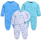 LuvLap Baby Boys and Girls 100% Cotton Full Sleeve Romper/Bodysuit Pack of 3