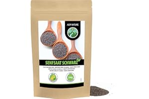 Alpi Nature Ziarna musztardy (250 g) czarne i brązowe nasiona gorczycy 100% naturalne delikatnie wysuszone oczywiście nasiona gorczycy bez dodatków