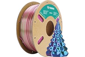 PLA Filament 1,75 mm Silk, ENISINA Filament PLA Shiny Silky Shine do drukarek 3D, Precisão Dimensional +/- 0,03 mm, 1kg (czerwony, niebieski i zielony)