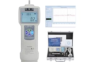 BAOSHISHAN Digitaler KraftMessgerät 500N Push-Pull-Messgerät mit USB-RS232-Schnittstelle LCD-Kraftmessinstrumenten Schubmesser für Laborkrafttest Zerstörungsprüfung ZP (500N)