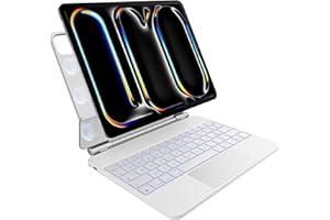 pankeybd Custodia con Tastiera per iPad Pro 11 pollici M4 2024, Retroilluminata a 7 colori, Trackpad multi-touch, Design magnetico fluttuante, Bianco