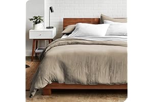 Bare Home Sandwashed Duvet Cover and Pillowcase Set - Double Size - Premium 1800 Ultra-Soft - Lightweight - Cooling - Bed Duvet Cover with 2 Pillowcases (Double, Sandwashed Fog)