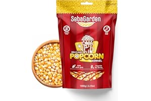‎SEBA GARDEN Seba Garden Popping-Maiskörner gentechnikfrei, Druckverschlussbeutel, starkes, wiederverschließbares Popcorn aus Argentinien (1 Kg)