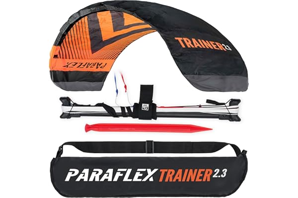 Wolkenstürmer Paraflex Trainer 2.3 Aile de Kitesurf - Orange Fluo - - 3 Lignes cerf-Volant en complément Mountain Board - Aile de Traction