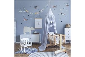 YABADUU Adesivo da parete animali ad acquerello sticker da muro per camera dei bambini con nome desiderato decorazione per ragazzi ragazze Y037 (Non personalizzato, 02 Aeroplano)