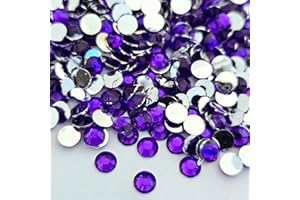 MajorCrafts 2000pcs 5mm ss20 Flat Back Resin Rhinestone Embellishment Gems (Royal Purple C35)