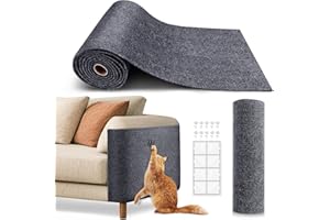 WE MAKE HOPE Cat Scratcher, 200 * 40cm Self Adhesive Scratching Mat, Cat Sofa Protector, Wall Mounted Scratcher for Stop Scratching Furniture,Replacement Pads, Pet Accessories for Indoor(Dark Gray)