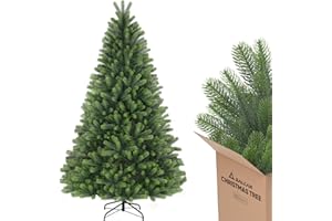 SALCAR Arbol de Navidad Artificial 180 cm, Árbol de Navidad con Guantes y 100%-PE Puntas de Rama, Pino de Navidad con Soporte de Metal, Montaje Rápido, Ignífugo, Abeto