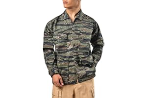 BACKBONE Mens Army Military Battle Dress Uniform BDU Shirt Camo Top Jacket