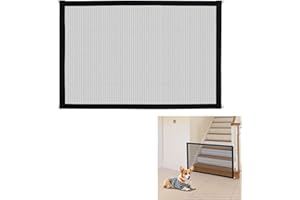 YFHUVB Mesh Stair Gate, Pet Gate (Black,110 x 72 cm), Portable Stair Gate for Dogs Indoor Gates for The House Doorway, Stair Gates for Dogs Providing a Safe Enclosure for Pets and Baby to Play and Rest