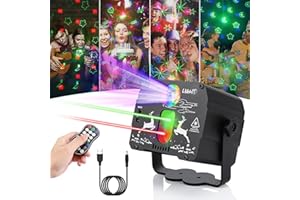 WHOLEDE Luce da discoteca, luce da discoteca, luce da discoteca, luci a LED, controllate con telecomando, 60 motivi per compleanno, festa, Natale, casa, decorazione natalizia, Carnevale