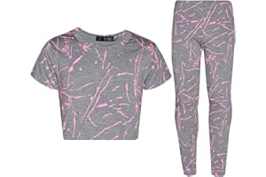 A2Z 4 Kids Girls Top Kids Splash Print Crop Top & Legging Set