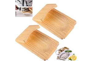 KEAGAN 2PCS Oyster Shucking Clamp, Oyster Shucking Tool, Wood Shucking Clamp Oyster Shucking Protector, Wooden Oyster Shucking Clamp Seafood Shucker, Oyster Shucking Tool for Seafoods Shellfish Oyster