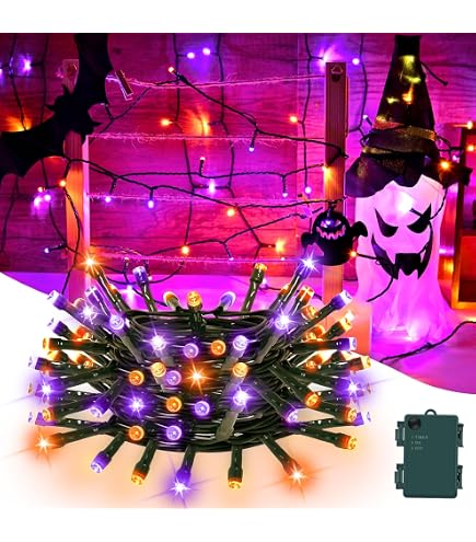 Halloween-Lichterkette 3m Mit 20 LEDs – Kürbis, Geister, Fledermäuse, Batteriebetrieben, Wasserdicht