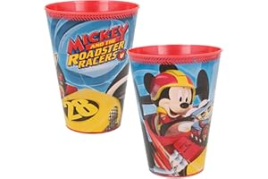 Carpeta Stabiler Becher * Mickey Mouse and The Roadster Racers * für Mottoparty und Kindergeburtstag | Micky Maus Cups aus Kunststoff | Perfekt für Kinder als Mitgebsel zum Geburtstag