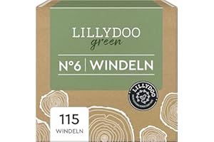 ‎LILLYDOO LILLYDOO green umweltschonende Windeln, Größe 6 (13-18 kg), Monatsbox (115 Stück)