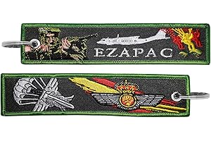 Tacro Llavero Bordado Ejército del Aire Español EZAPAC Escuadrón de Zapadores Paracaidistas Verde