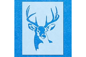 LAZER NINJA Stag Face Reindeer Deer Stencil: Mylar Airbrush Wall Art Painting Crafts | DIY-A3 Stencil - Design Size (355mm 255mm)