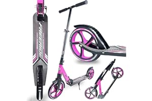 WeLLIFE Freeride RGX - Patinete de ruedas grandes de 200 mm con suspensión delantera, patinete de empuje para adultos y niños, City Scooter plegable