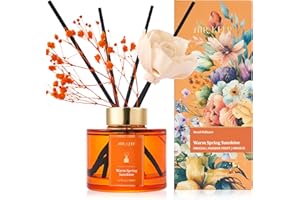 Airkeep Profumatore per Ambienti 150ml, Warm Spring Sunshine Reed Diffuser Set, Rose Diffusore Profumo Ambiente, Diffusore di Fragranze per Bagno, Appartamento, Decorazione della Casa