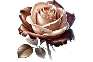 LAOGRAPHICS x4 Golden Pink Rose Flower Vinyl Stickers Cover Marks, Waterproof Floral Art Decals 1@20cm Tall Ideal for Wall, Toilets, Laptop or car Bumper. 3@7cm Tall Ideal Phone, Cups & Tile Decal (zf4-brown2)