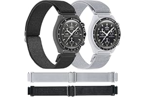 Miimall Cinturino per OMEGA × Swatch Bioceramic MoonSwatch, Strap in Nylon Flessibile per Uomo e Donna, Traspirante Sottile Elastico di Ricambio per OMEGA Bioceramic MoonSwatch