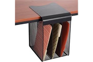 Safco Onyx Hanging Desktop Organizer with 3 Vertical Trays, Under-Desk Storage
