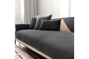 ‎IMSGVIFO IMSGVIFO Chenille Sofabezug 1 2 3 4 Sitzer, Couch überzug L Form Sofaüberwurfe, Sofabezug Ecksofa Sofa überzug Pets Dog Couch überzug Anti-rutsch Sofaschutz, Ultra Weicher Sofaschoner