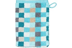 CAWÖ Home Handtücher Unique Karo 942 türkis - 44 Waschhandschuh 16x22 cm