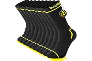 FALARY 10 Pairs of Men's Work Socks Cotton Functional Socks Inner Terry Work Socks Hiking Socks