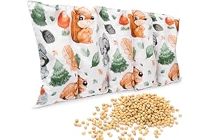 Amilian Cojín térmico de huesos de cereza de 55 x 20 cm, ideal como cojín de masaje o para el frío, ardilla