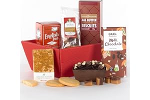 Virginia Hayward Hampers & Gourmet Gifts, Tea & Treats - Chocolate Cake, Biscuits, Treats and Tea - Perfect for Women and Men, Great Presents for Anniversary, Retirement or Birthday