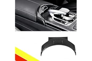 POETRYXIAO Centre Console Armrest Storage Box Carbon Fibre Button Cover for Mercedes C-Class W205/GLC X253/AMG Models 2015-2020, for Centre Console Armrest Box Switch