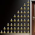 Bikri Kendra - Diya Golden 30 Decorative Mirror Stickers for Wall, Wall Mirror Stickers, 3D Acrylic Stickers Wall Stickers for Hall Room, Bed Room, Kitchen Living Room Kids Room.