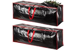 DUZLEE Lot de 2 sacs de rangement pour sapin de Noël, tissu imperméable avec poignées renforcées et fermetures éclair sécurisées, sac pour sapin de Noël pouvant contenir des arbres artificiels jusqu'à 2,3 m