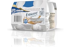 Ensure Compact Alimento a Fini Medici Speciali ad Alta Densità Calorica Formato Bevanda, Supplemento Nutrizionale Completo e Compatto, Confezione 4x125ml, Gusto Caffè