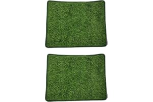 KISBEIBI Welpen-Töpfchen-Pads, Grasmatte, 2 Stück, Kunstrasen für Hunde, Töpfchentraining, Kunstrasen, Haustiergrasmatte, Ersatz, für Welpen, Töpfchentrainer, Innen- und Außenbereich (M, 58,5 x 46 cm)