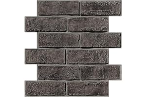 Commomy Panneaux Muraux 3D Imitation Brique, 10 Pièces, Dalle PVC Adhesive Murale Papier Peint 3D Autocollant à Effet Pierre, 30 × 30 cm, Panneau Mural Décoratif Revêtement Mural
