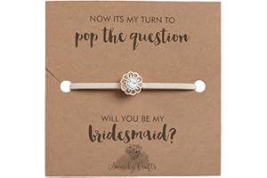 Swanky Crafts Bridesmaid Proposal Gifts From Bride - Adjustable Handmade Bracelet With A Simple Elegant Card, Will You Be My Bridesmaid, Ready To Match Any Wedding Theme