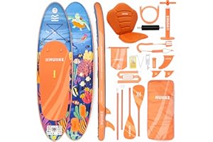 ‎HUIIKE HUIIKE Deska Sup z Akcesoriami, Wiosło, Stateczniki, Pompka. Nadmuchiwana Deska o Doskonałej Stabilności I Wytrzymałości. 305 x 84 x 15 cm, Maksymalne Obciążenie 130 kg