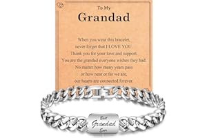 EYQV Dad Grandad Daddy Son Brother Husband Boyfriend Grandson Uncle Gifts, Engraved Bracelet Gifts for Men Boys, Best Gift for Birthday Christmas Fathers Day Valentines Day Stocking Fillers for Men