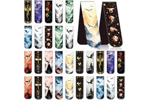 Eiapadeor Dragon Magnetic Bookmark Gifts - 30 Pcs Cool Dragons Magnet Page Markers Fantastic Animal Magnetic Bookmarks Book Markers Page Clips for Book Lovers Students Teacher School Reading Book Mark