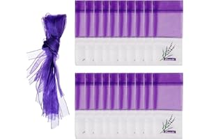 EnixwH 20 sztuk woreczków lawendowych, puste woreczki zapachowe, lawendowe woreczki zapachowe, puste woreczki fioletowe ze sznurkiem, woreczki z organzy na lawendę, przyprawy i zioła, do napełniania